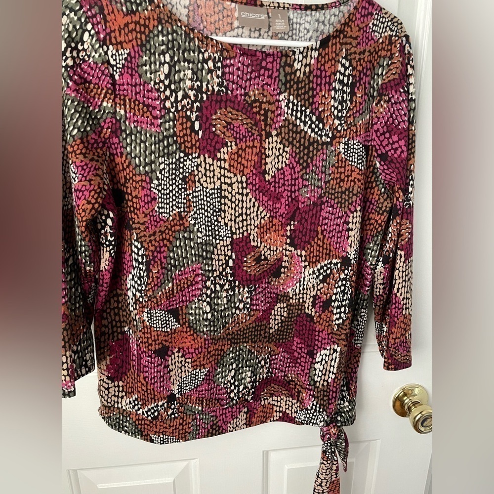 Chicos multi color women’s 3/4 sleeve size I pre owned top